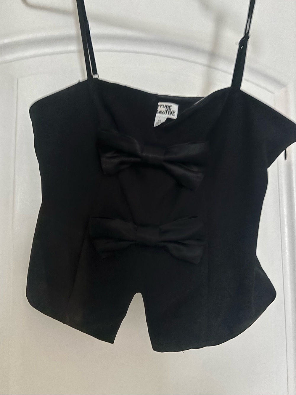 Black Bow-Accent Top